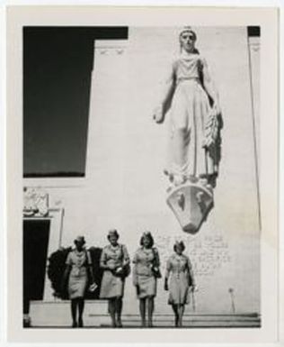 Sue Oliver (second from right) and three other Women Marines at the National Memorial Cemetery of the Pacific ("The Punchbowl") in Ohau, Hawaii.