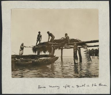 House moving, after a death in the house, Manus Island, Papua New Guinea