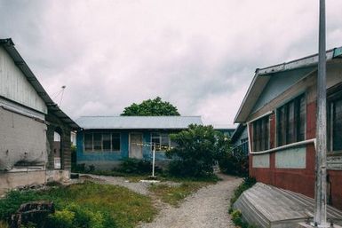 Three houses, Fakaofo, Tokelau