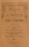 Bulletin de la Société des Études Océaniennes numéro 73
