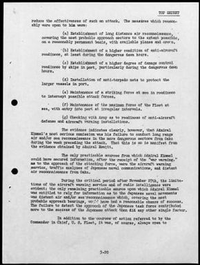 Kimmel, Husband E., Reports: Navy Court of Inquiry, Pearl Harbor Report, August 29, 1945