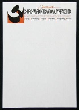 Churchward International Typefaces Letterhead Paper