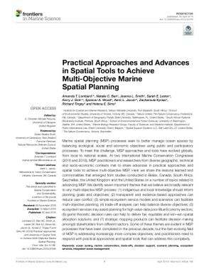 Practical approaches and advances in spatial tools to achieve multi-objective marine spatial planning.