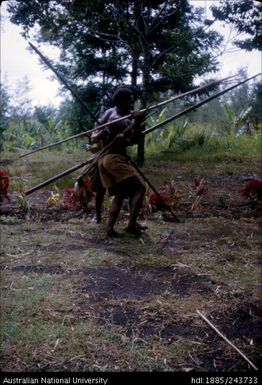 Males throwing spears