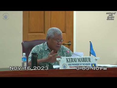 Palau National Congress | 11th OEK, The Senate 1st day of 12th special session
