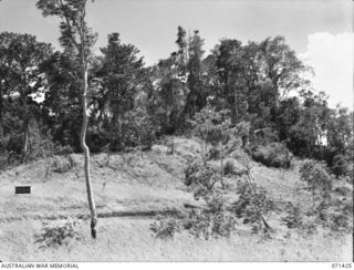 PABU FEATURE, FINSCHHAFEN AREA, NEW GUINEA. 1944-03-21. PABU FEATURE OVERLOOKING THE MAIN TRACK FROM BONGA TO WAREO WHERE AUSTRALIAN FORCES INFLICTED HEAVY CASUALTIES ON THE JAPANESE. THE BATTLE ..