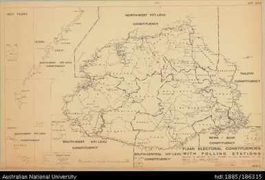 Fiji, Viti Levu, Fijian Electoral Constituencies with Polling Stations, Administration, Sheet 2, 1966, 1:506 880