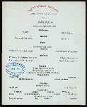 DINNER [held by] TOYO KISEN KAISHA [at] EN ROUTE ABOARD SS HONG KONG MARU (SS)