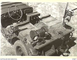 WUNUNG PLANTATION, NEW BRITAIN. 1945-01-29. ONE OF THE SPECIAL WORKSHOP JEEPS OF THE 264TH LIGHT AID DETACHMENT. THESE JEEPS WERE DESIGNED BY NX129614 CAPTAIN K.M. LOWN, OFFICER IN CHARGE, AND ARE ..