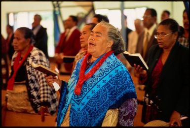 Women singing in church,Tonga