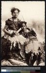 Two Fijian girls in dresses, Fiji, ca.1900-1930