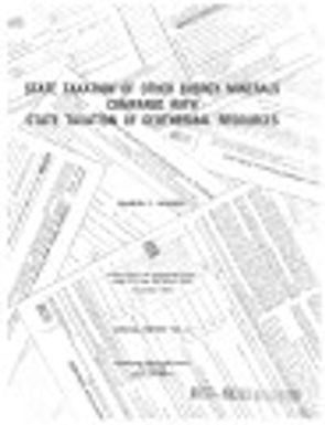 State Taxation of Other Energy Minerals Compared with State Taxation of Geothermal Resources