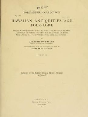 Memoirs of the Bernice Pauahi Bishop Museum of Polynesian Ethnology and Natural History