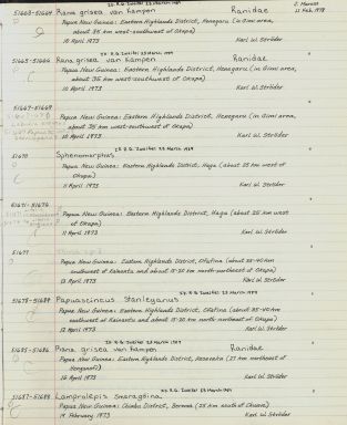 Records 51663-51688 from University of Colorado Museum Herpetology Catalog: no. UCM 42025-51844