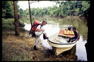 Viv Whitaker +1 and boat