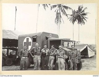 BORAM BEACH, WEWAK AREA, NEW GUINEA. 1945-08-31. PERSONNEL OF TRANSPORT SECTION, 2/15 FIELD AMBULANCE