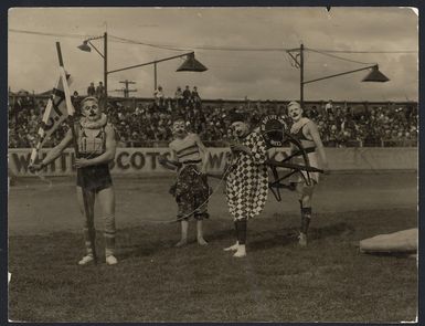 Island Bay Surf Life Saving Club members dressed as clowns