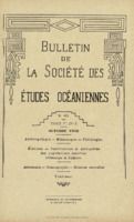 Bulletin de la Société des Études Océaniennes numéro 64