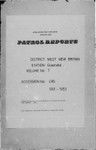 Patrol Reports. West New Britain District, Gasmata, 1951 - 1953