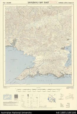 Fiji, Vanua Levu, Savusavu Bay East, Series: X754, Sheet 12, 1966, 1:50 000
