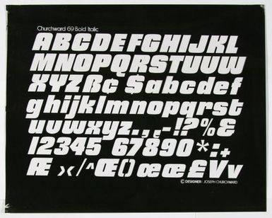 Churchward 69 Bold Italic Print Negative