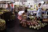 French Polynesia, people at vegetable market in Papeete