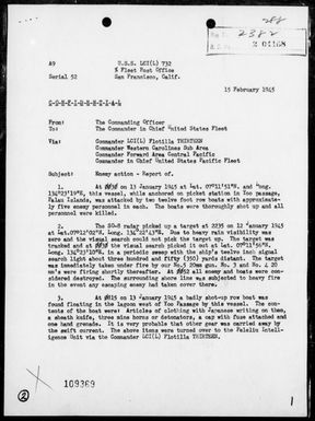 LCI(L)-732 - Rep of act in Yoo Passage, Palau Is, 1/13/45