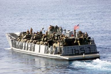 Landing Craft Unit 1657 (LCU 1657) embarks for the beach as part of Exercise ATLAS HINGE