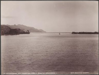 The Southern Cross at anchorage off Mara-na-tabu, Solomon Islands, 1906 / J.W. Beattie