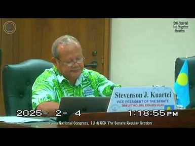 Palau National Congress | 12th OEK, The Senate 8th Day of 1st Regular Session