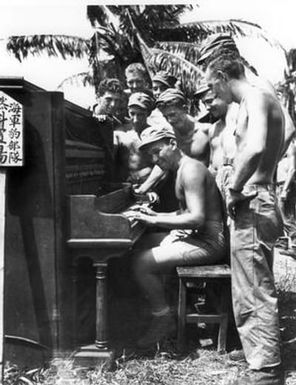 [Marines Gathered Around a Piano]