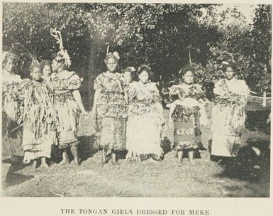 The Tongan girls dressed for meke