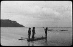 Three children, fishing