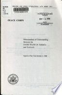 Peace Corps : memorandum of understanding between the United States of America and Vanuatu, signed at Port Vila October 2, 1989