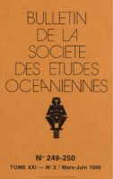 Bulletin de la Société des Études Océaniennes numéro 249-250