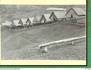 BISIATABU, NEW GUINEA. 1944-04-19. MEMBERS OF THE ROYAL PAPUAN CONSTABULARY RETURNING TO THEIR QUARTERS AT THEIR TRAINING DEPOT AFTER A PARADE TO HONOUR THE VISIT TO THE AREA OF THE HONOURABLE E.J. ..