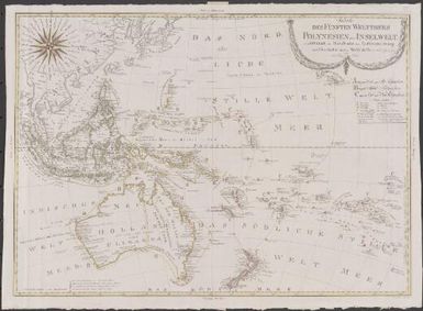 Karte des fünften Welttheils Polynesien oder Inselwelt, zum Gebrauch des Handbuchs der Erdbeschreibung und Geschichte dieses Welttheils : 2 bande Leipzeig, 1793 / von Joh. Traug. von Plant