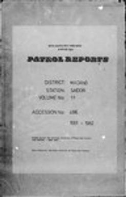 Patrol Reports. Madang District, Saidor, 1961 - 1962