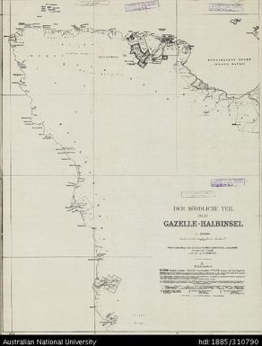 Papua New Guinea, New Britain, The Northern Part of the Gazelle Peninsula - Der Nördliche Teil der Gazelle-Halbinsel, 1:100 000