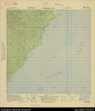 Papua New Guinea, New Britain, Eber Bay, Provisional map, Sheet B56/2, 1943, 1:63 360