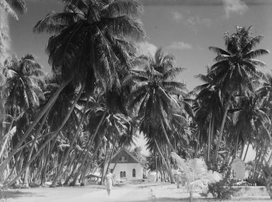 [Pacific Island landscape with church]