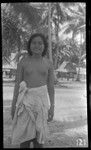 Girl with village in background