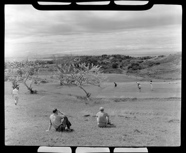 View of the golf course and the buildings beyond, Lautoka, Fiji