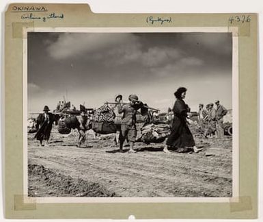 Okinawa Civilians Gathered in Refugee Camps