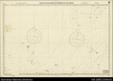 Tuvalu-Kirabati, Pacific Ocean, Ellice Islands to Phoenix Islands, Admiralty Chart, Sheet 1830, 1959, 1:1 670 000