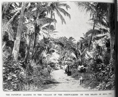 The pathway to the village of firewalkers on the island of Bega, Fiji