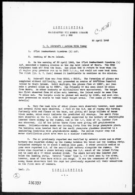 ARMY, 7th BOMBER COMMAND, HDQRTS - Report of bombing and strafing attack on Nauru Island, 4/20/43