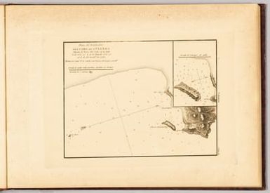 Plano del fondeadero del Cabo de Cullera situada la Torre del Cabo en la latitud N. de 39°. 11'. 00". y en la longitud de 6°. 03'. 22". al E ste del merid. de Cadiz.