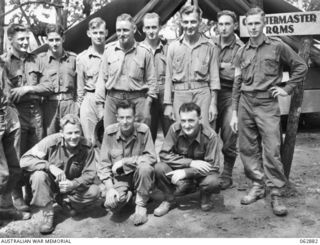 RAMU VALLEY, NEW GUINEA. 1944-01-15. MEMBERS OF THE ORDERLY ROOM STAFF OF THE 57/60TH INFANTRY BATTALION