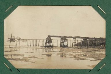 Wharf under construction.  From the album: Banaba (Ocean Island)